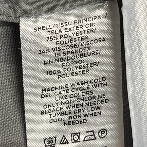 ANN TAYLOR NWOT Career Grey/White Houndstooth 2 Pocket/Button Classic Blazer 12 - Picture 14 of 16